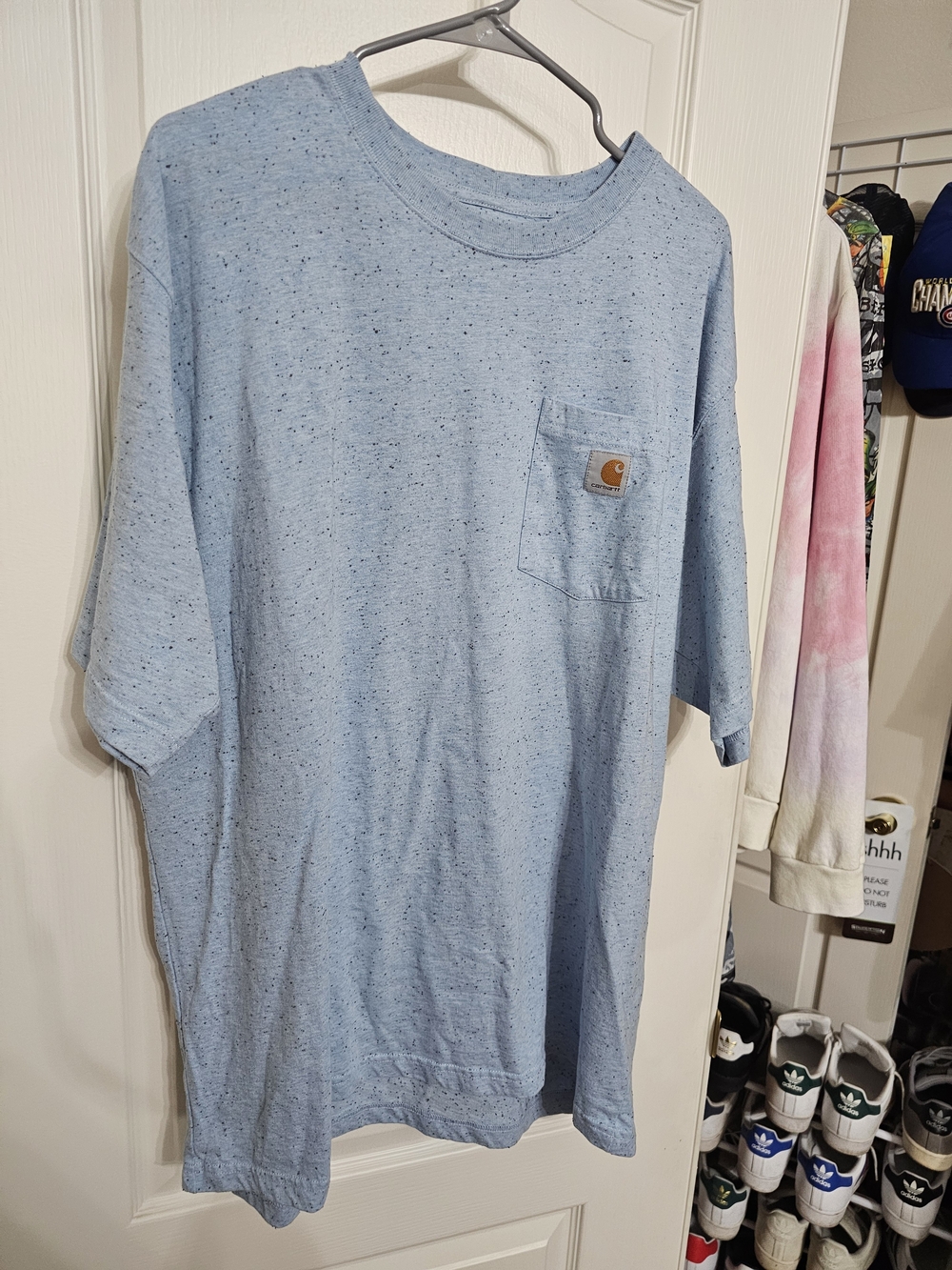 Carhartt Speckled Light Blue Loose Fit Pocket Tee